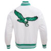 Philadelphia Eagles Retro Classic White Satin Jacket - Image 3