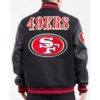 San Francisco 49ers Mashup Black Wool Varsity Jacket - Image 2