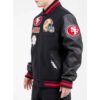 San Francisco 49ers Mashup Black Wool Varsity Jacket - Image 4