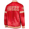 Men’s 49ers Starter Scarlet Midfield Satin Full-snap Varsity Jacket - Image 3
