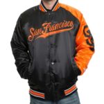 San Francisco Giants Stadium Black And Orange Varsity Jacket
